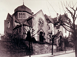 Außenansicht der Synagoge in der Ehretstraße 5, um 1910