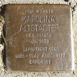 Stolperstein  Karolina Altstädter, geb. Hirsch