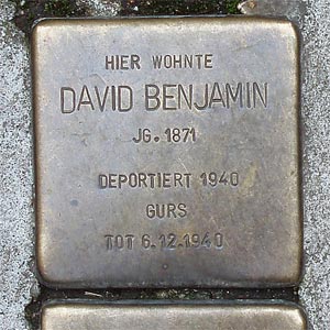 Stolperstein  David Benjamin