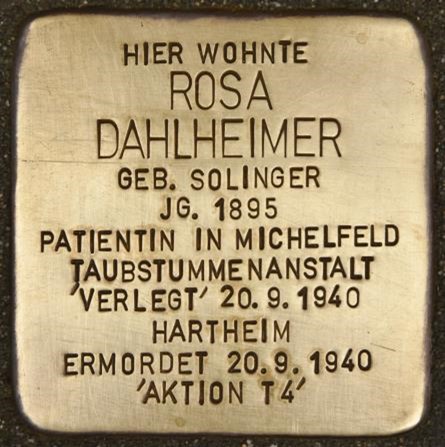 Stolperstein  Rosa Dahlheimer, geb. Solinger