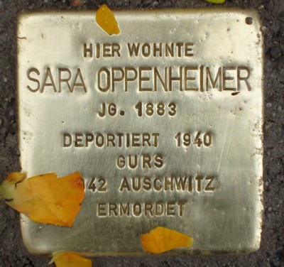 Stolperstein  Sara Oppenheimer