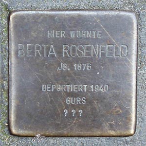 Stolperstein  Berta Rosenfeld