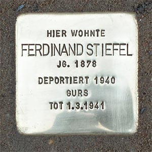 Stolperstein  Ferdinand Stiefel