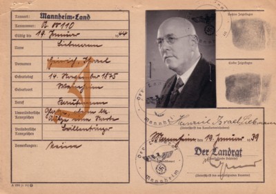 Volkskarteikarte  Heinrich Liebmann