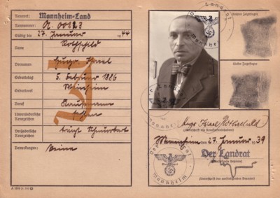 Volkskarteikarte  Hugo Rothschild